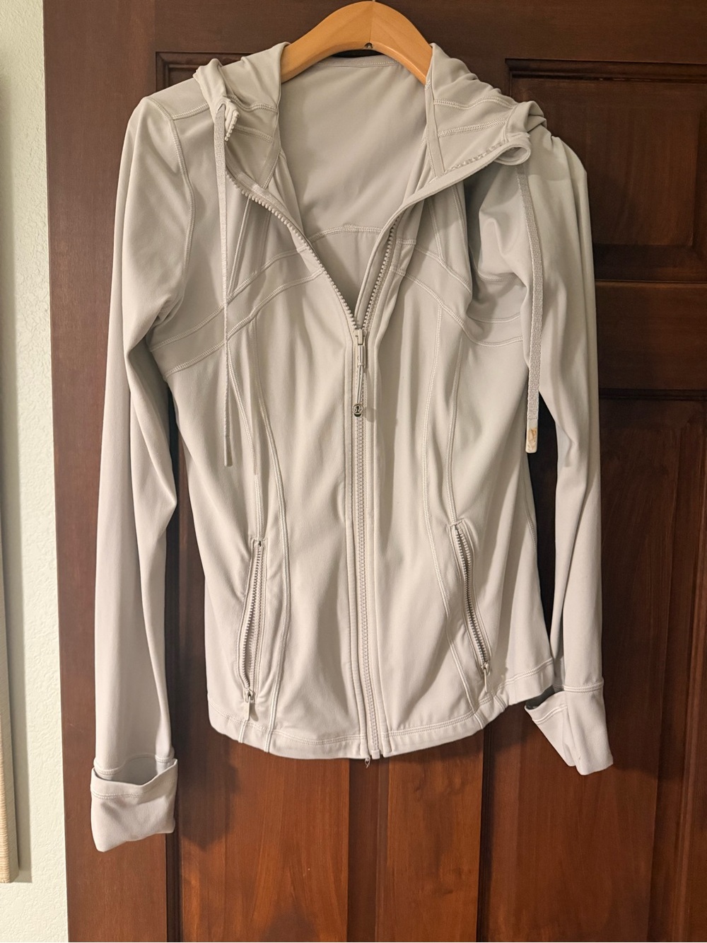 lululemon athletica Light Gray Hooded Zip-Up Jacket